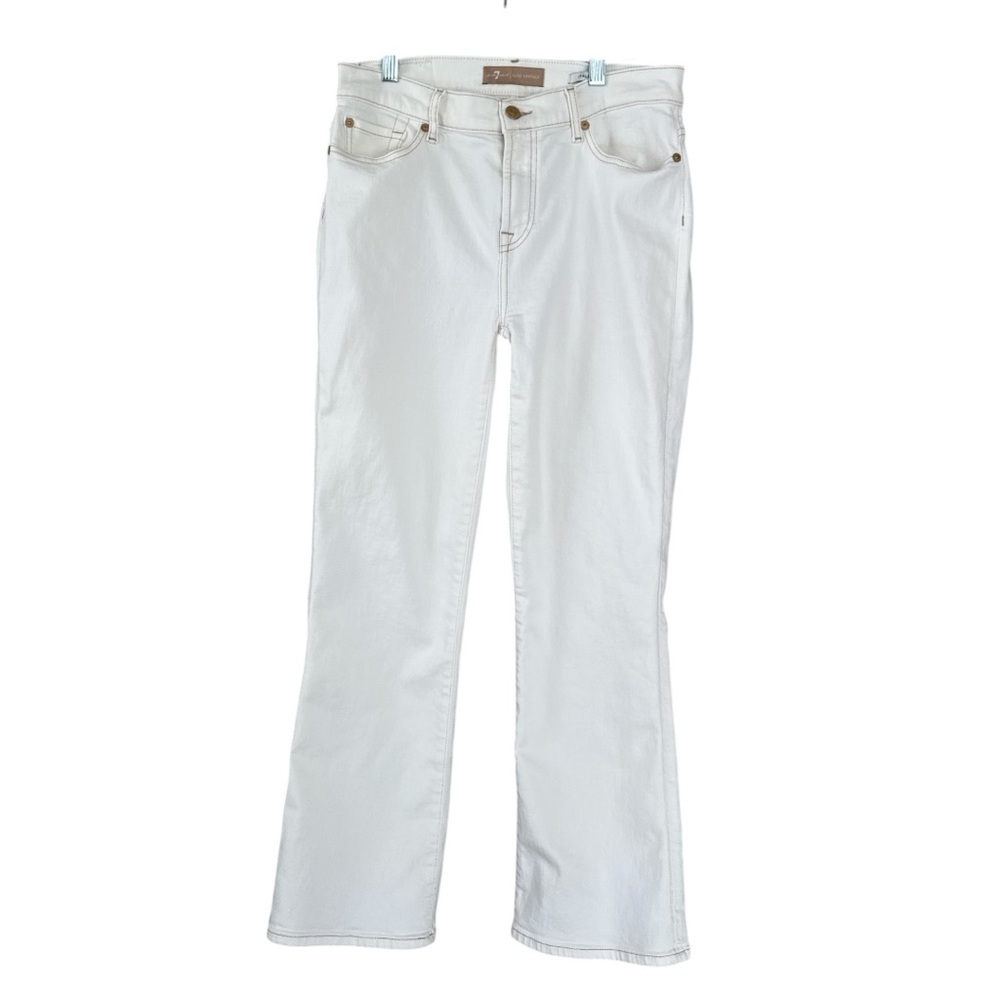 7 for All Mankind Daisy Ankle Boot Jeans in Sugar Size 29
